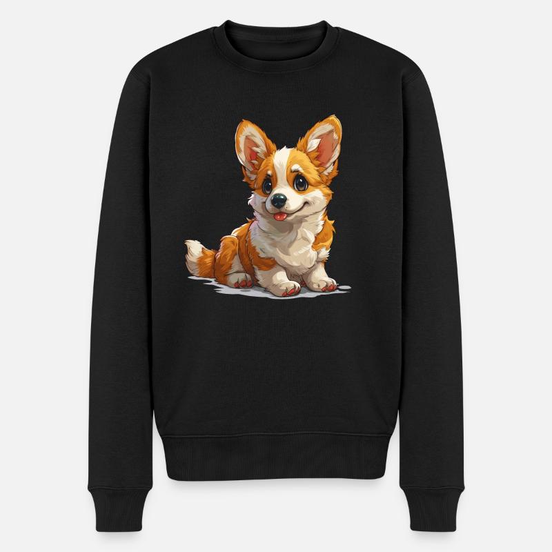 Niedlicher kleiner Hund - Männer Premium Bio Pullover - Schwarz