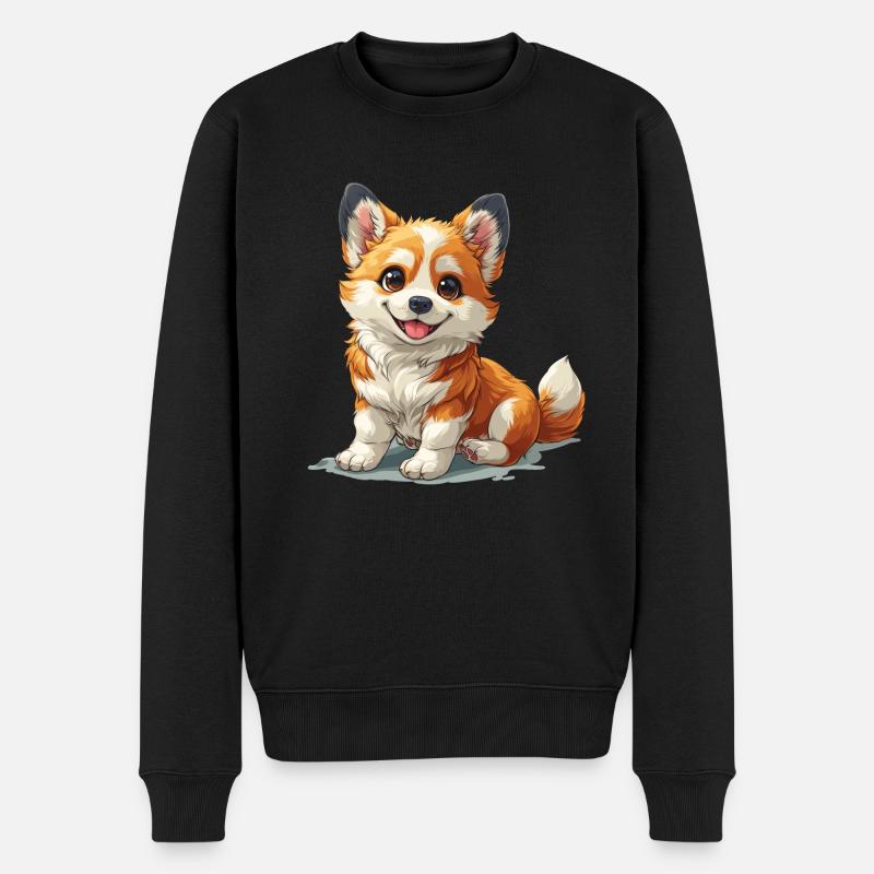 Niedlicher kleiner Hund - Männer Premium Bio Pullover - Schwarz