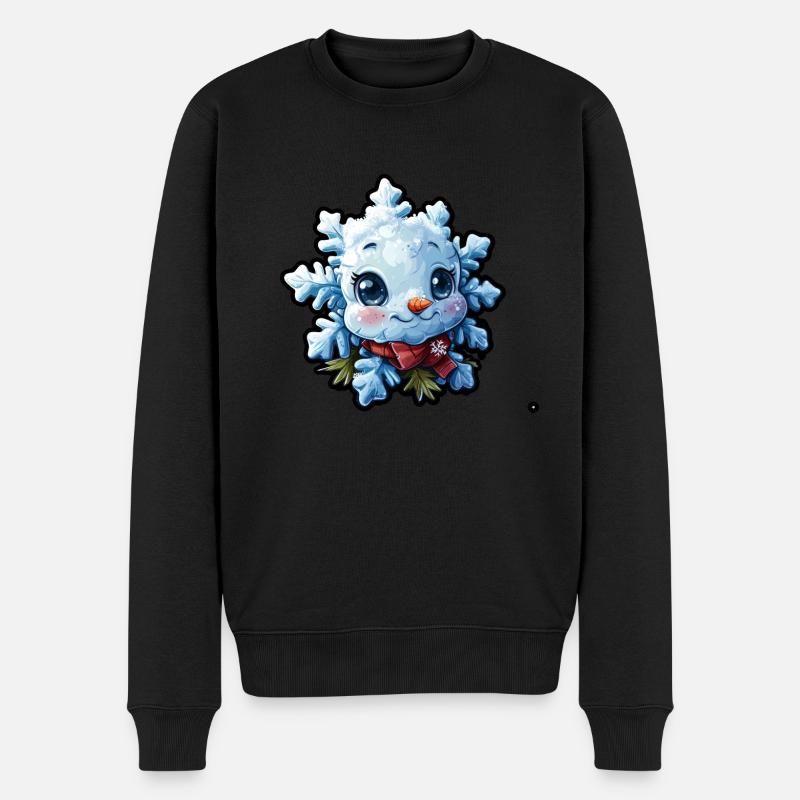 Schneeflocke für Kinder - Männer Premium Bio Pullover - Schwarz