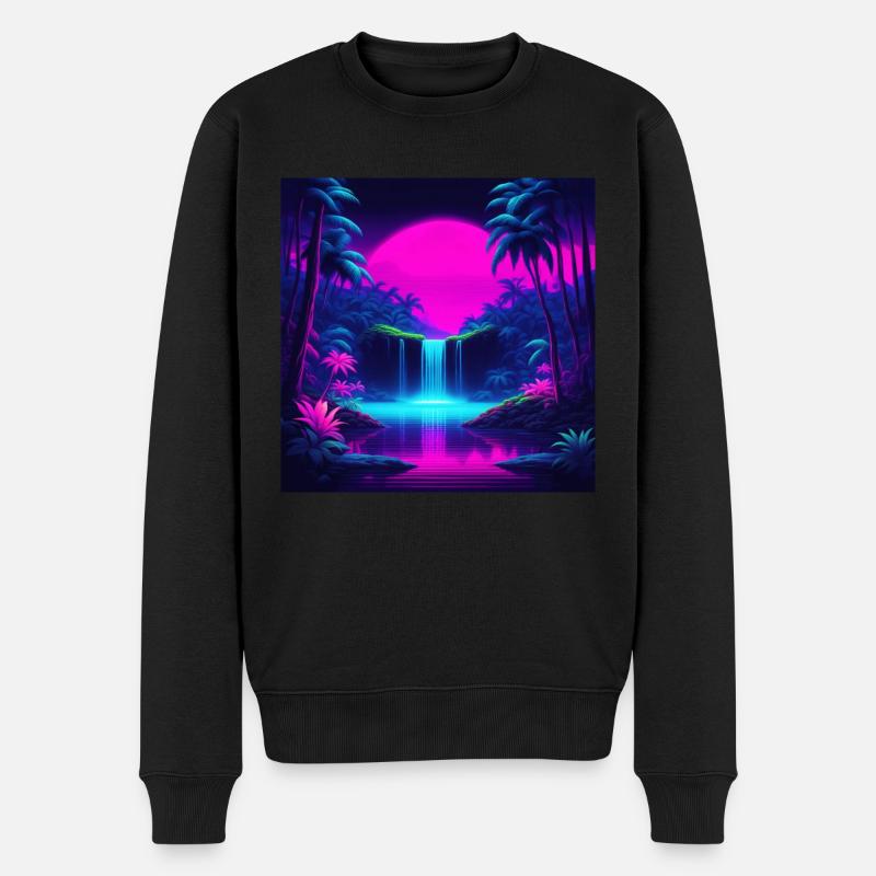 cascade néon - Pull Premium bio Homme - noir