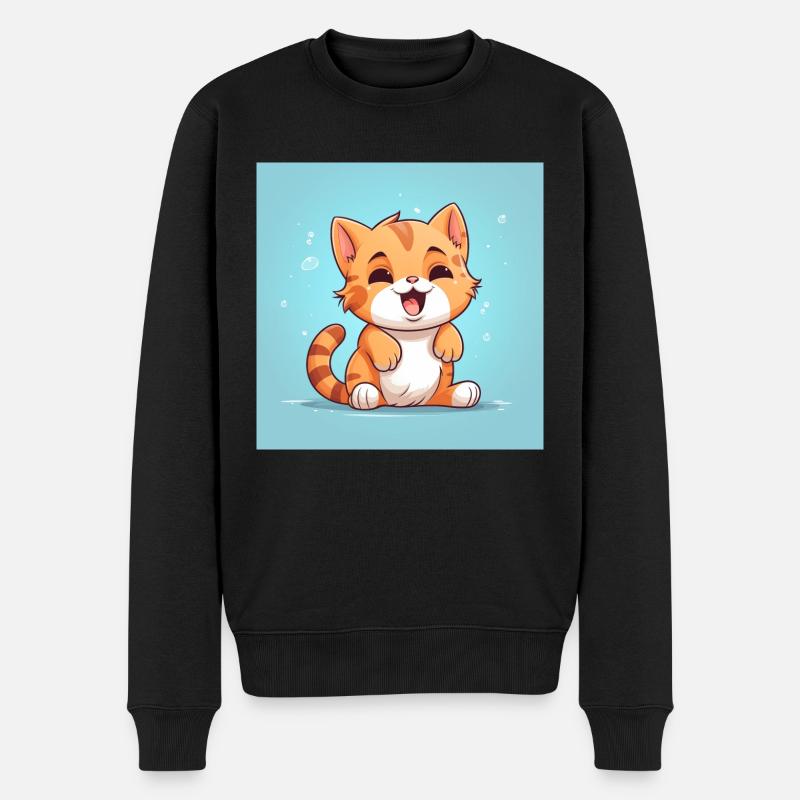 Samtpfötchen - Männer Premium Bio Pullover - Schwarz