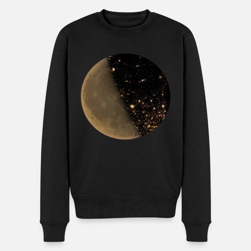 Mooncitys - Männer Premium Bio Pullover - Schwarz