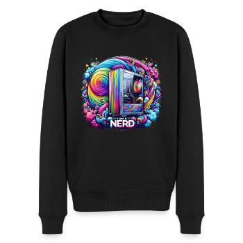 Nerd-Stolz Rainbow - Männer Premium Bio Pullover - Schwarz - Vorne - Nico (187cm)