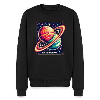 Night Sky Embrace - Männer Premium Bio Pullover - Schwarz - Vorne - Nico (187cm)