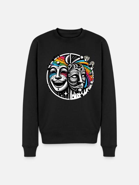 Die Maske 14_80 - Männer Premium Bio Pullover - Schwarz
