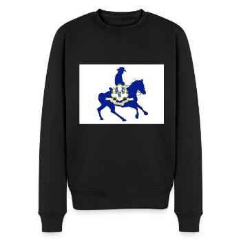Flagge des Bundesstaates Connecticut Cowboy - Männer Premium Bio Pullover - Schwarz - Vorne - Nico (187cm)