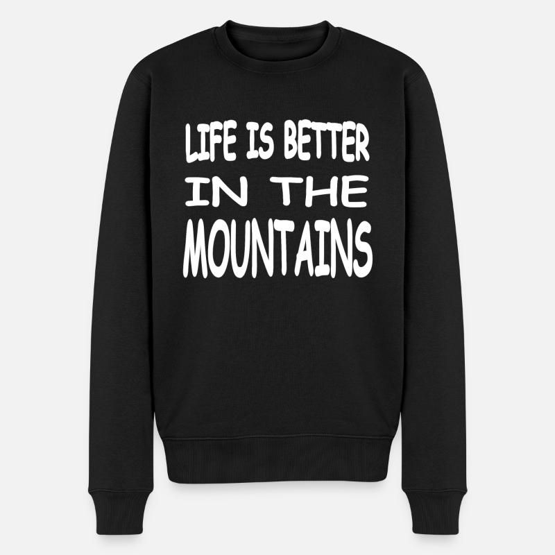 Berge - Männer Premium Bio Pullover - Schwarz