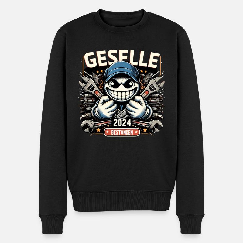 Bestandene Gesellenprüfung Azubi Geselle 2024 - Männer Premium Bio Pullover - Schwarz