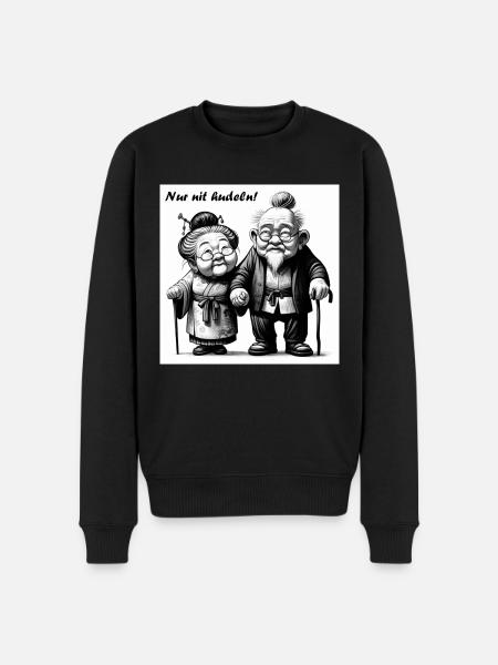 Nur nit hudeln! - Männer Premium Bio Pullover - Schwarz