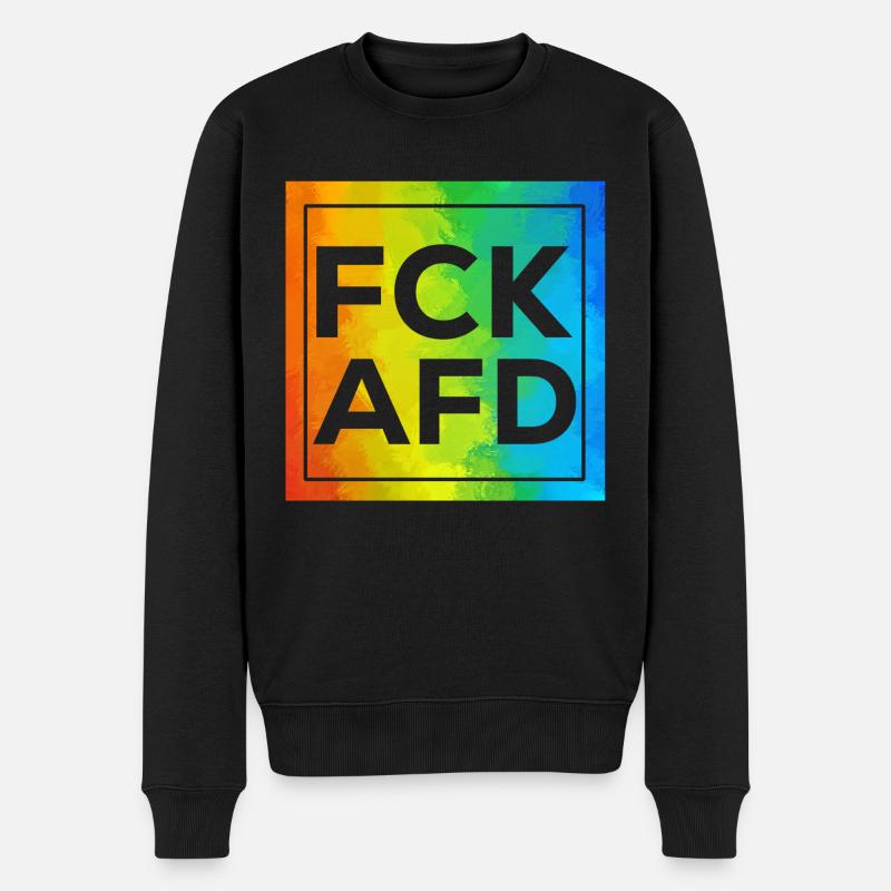 Fck AFD Cutout mit Rahmen - Männer Premium Bio Pullover - Schwarz