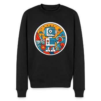 ROBOT & COULEUR - Pull Premium bio Homme - noir - Devant - Nico (187cm)