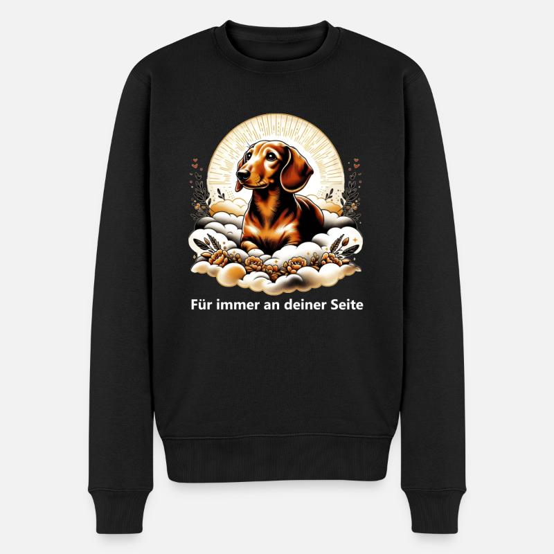 Dachshund Regenbogenbrücke Trauer - Männer Premium Bio Pullover - Schwarz