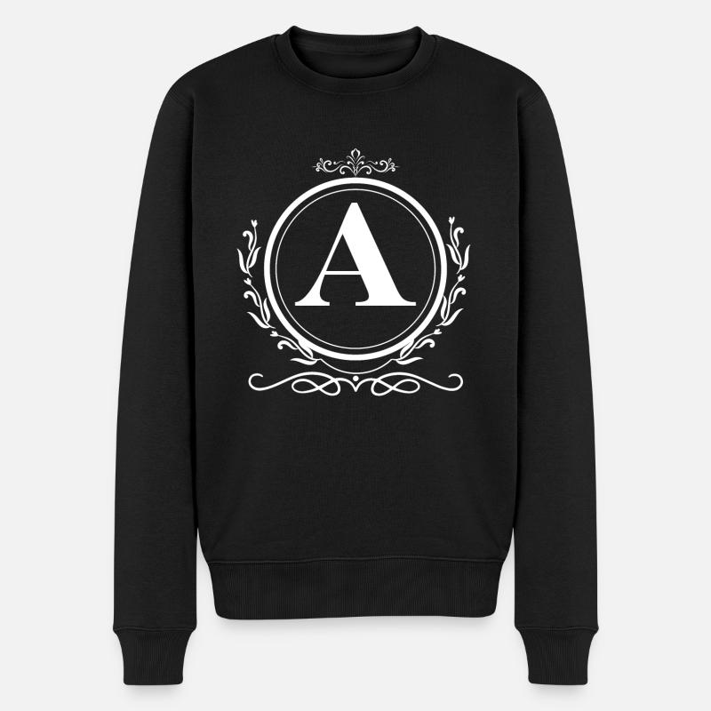 Buchstabe A Dekoration - Männer Premium Bio Pullover - Schwarz