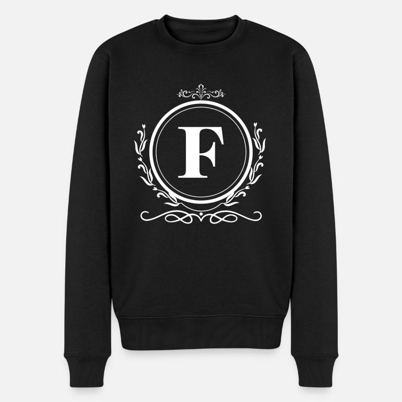 Buchstabe F Dekoration - Männer Premium Bio Pullover - Schwarz