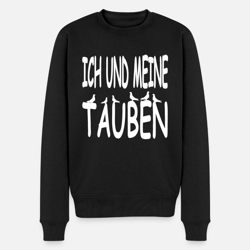 Tauben - Männer Premium Bio Pullover - Schwarz