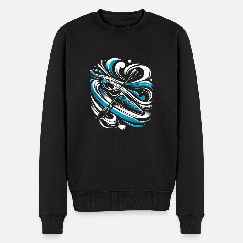 Kayak dans la vague - Pull Premium bio Homme - noir