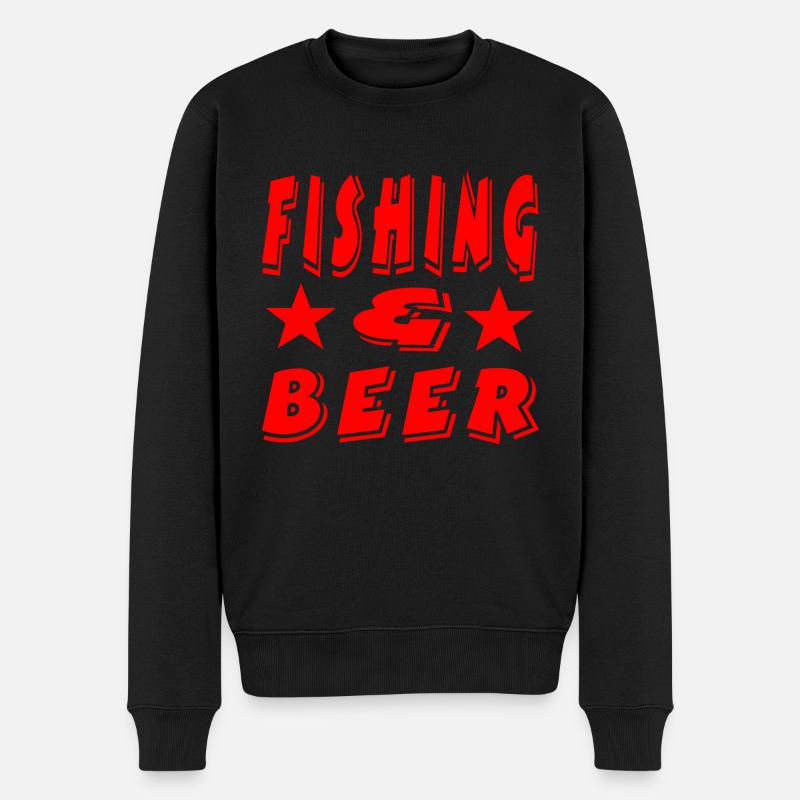 Angeln - Männer Premium Bio Pullover - Schwarz