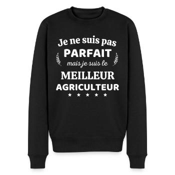 Je suis pas parfait je suis meilleur agriculteur - Pull Premium bio Homme - noir - Devant - Nico (187cm)