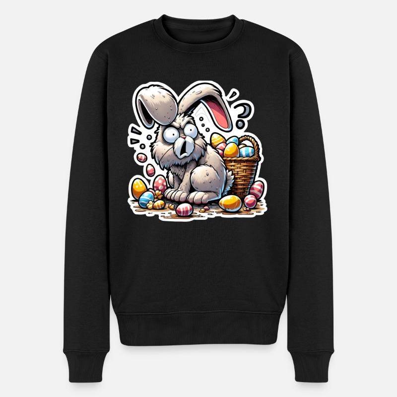 Osterhase gestresst - Männer Premium Bio Pullover - Schwarz