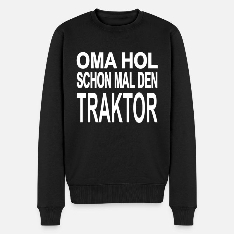 Traktor - Männer Premium Bio Pullover - Schwarz