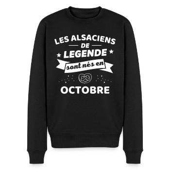 les alsaciens de legende nés en octobre - Pull Premium bio Homme - noir - Devant - Nico (187cm)