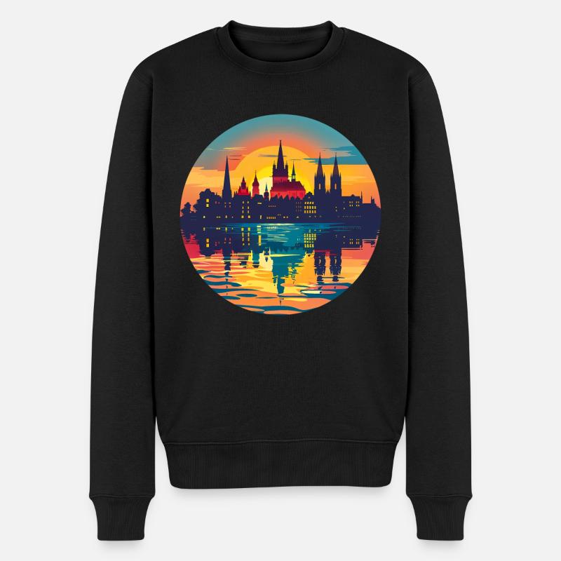 Horizon d’Aix-la-Chapelle - Pull Premium bio Homme - noir