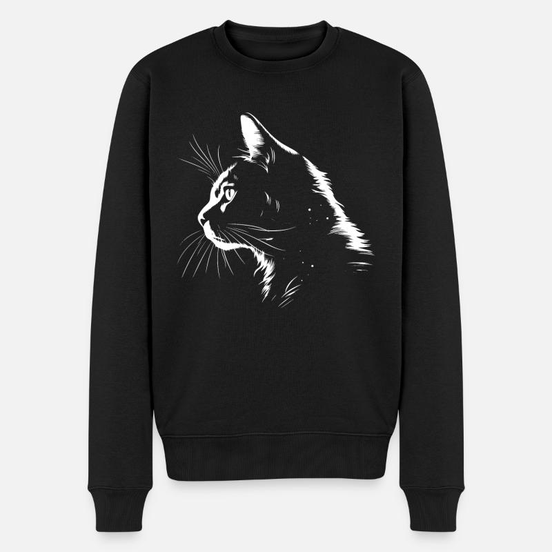 Katze, katzenmotiv - Männer Premium Bio Pullover - Schwarz
