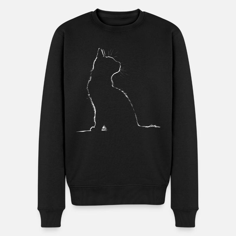 Katze, katzenmotiv - Männer Premium Bio Pullover - Schwarz