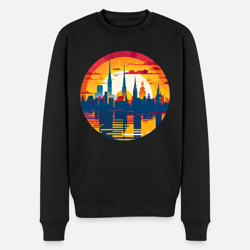 Düren Skyline - Pull Premium bio Homme - noir