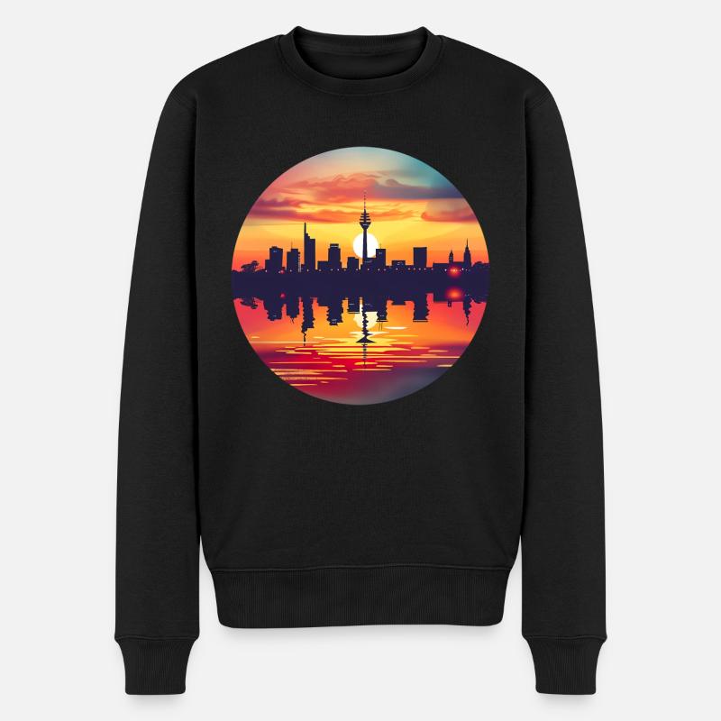 Düsseldorf Skyline - Männer Premium Bio Pullover - Schwarz