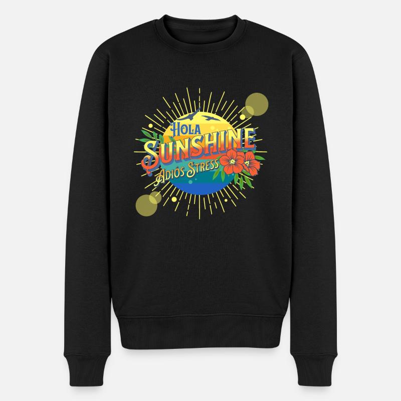 Latin Tropical Beach Summer Waves Sunny Vacation - Männer Premium Bio Pullover - Schwarz
