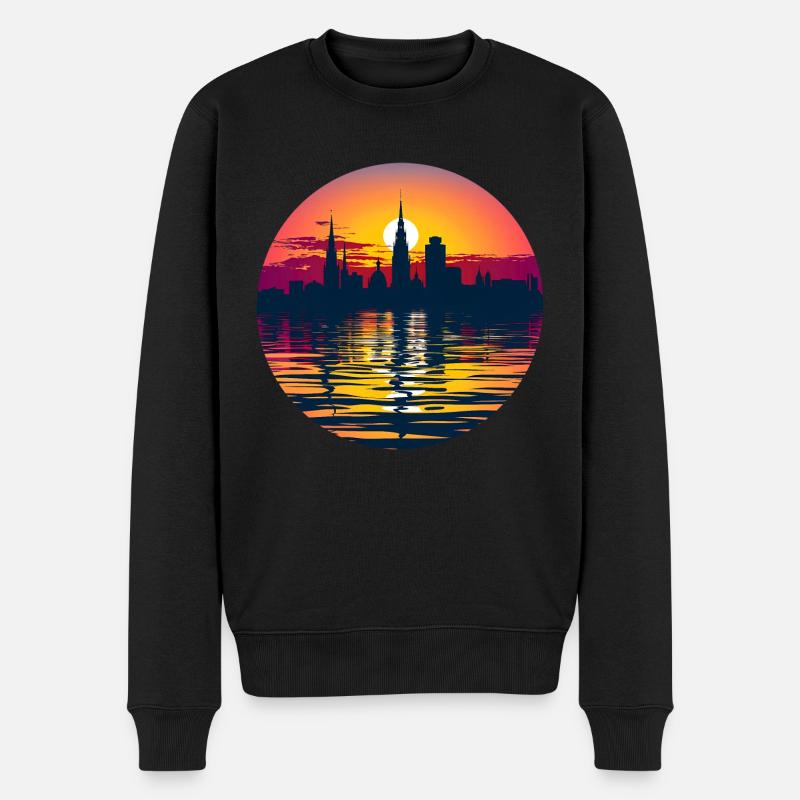 Duisburg Skyline - Männer Premium Bio Pullover - Schwarz