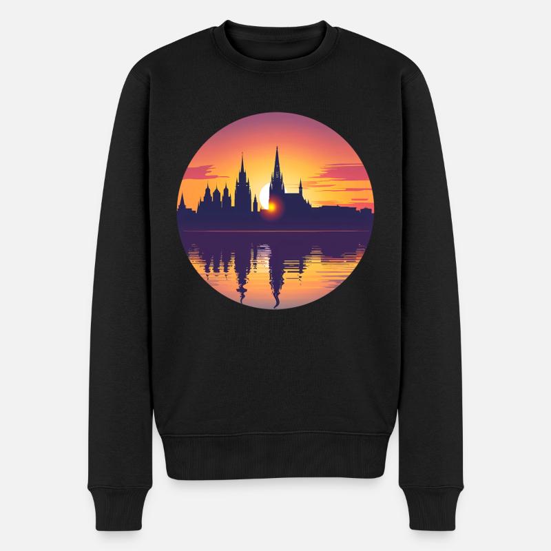 Erlangen Skyline - Männer Premium Bio Pullover - Schwarz