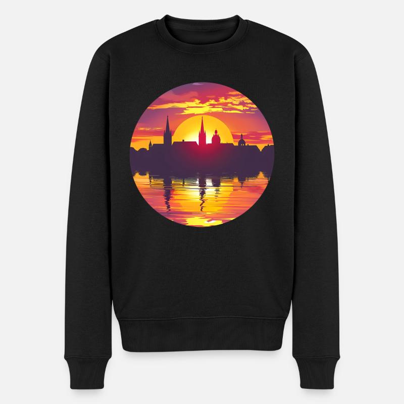 Furth Skyline - Männer Premium Bio Pullover - Schwarz
