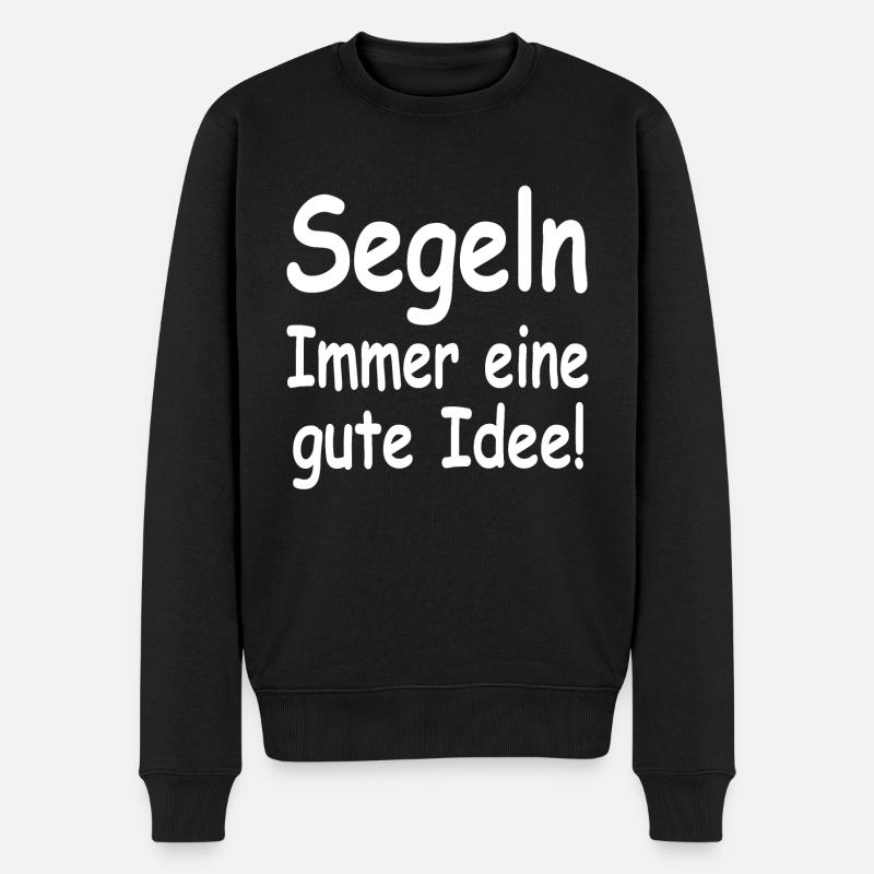 Segeln - Männer Premium Bio Pullover - Schwarz