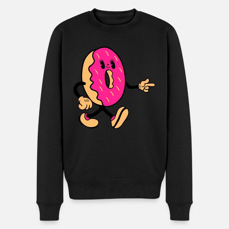 donut comic - Männer Premium Bio Pullover - Schwarz