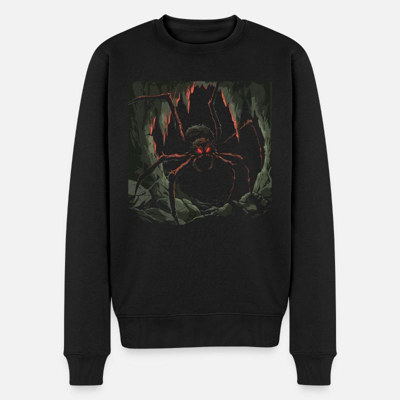 Königin der Spinnen - Männer Premium Bio Pullover - Schwarz