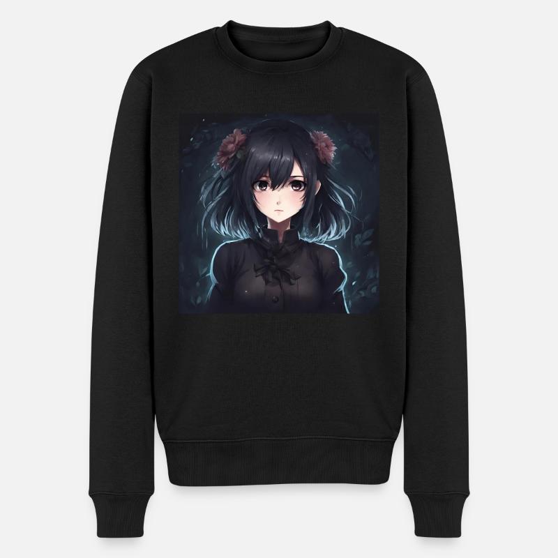 Cute girl dark animé - Pull Premium bio Homme - noir