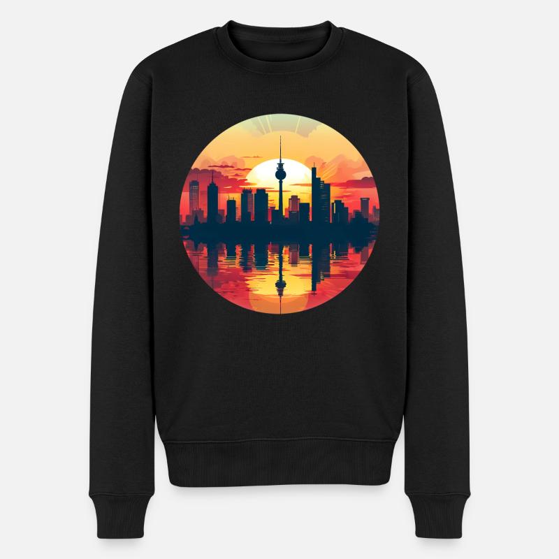 Stuttgart Skyline - Männer Premium Bio Pullover - Schwarz
