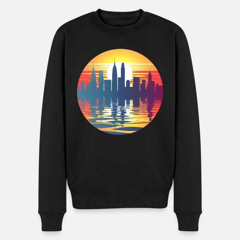 Solingen Skyline - Männer Premium Bio Pullover - Schwarz