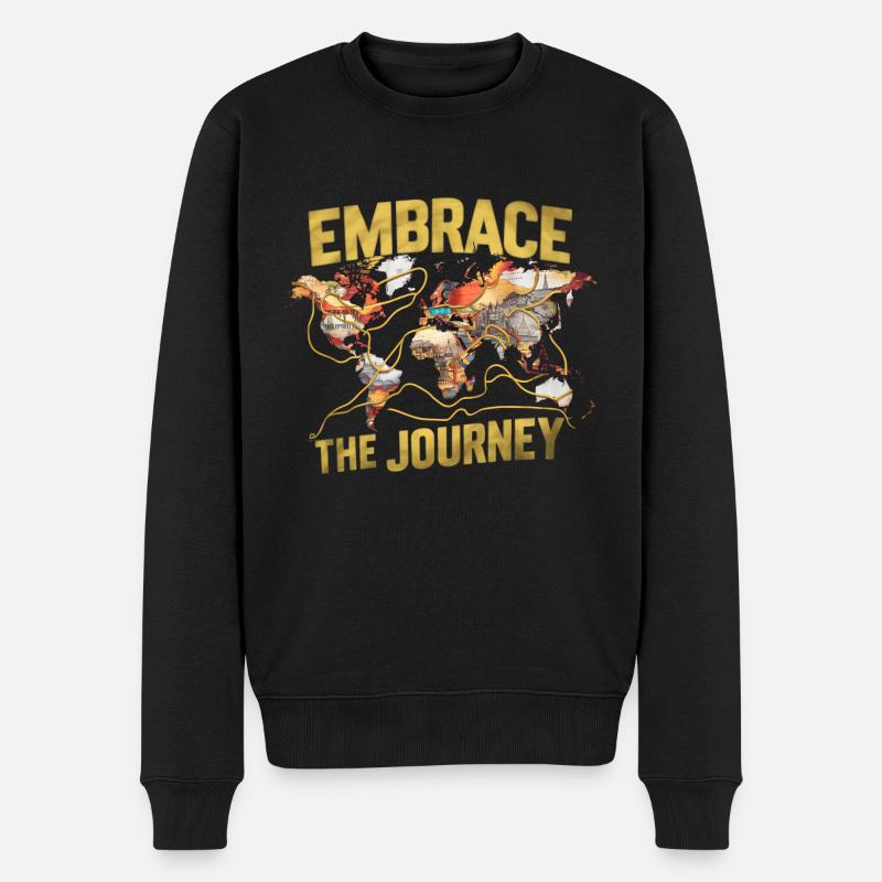 EMBRASSEZ LE VOYAGE - Pull Premium bio Homme - noir