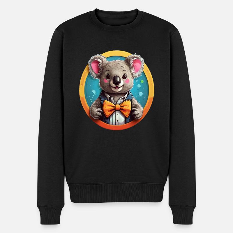Lustiges Comic Koala - Männer Premium Bio Pullover - Schwarz