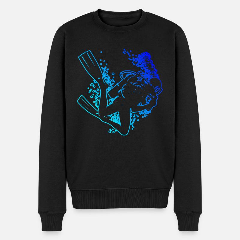 Plongée Femme Plongée Libre Plongée Plongée sous-marine - Pull Premium bio Homme - noir