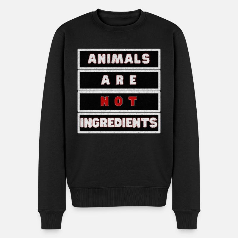 Animals Are Not Ingredients Grunge - Männer Premium Bio Pullover - Schwarz