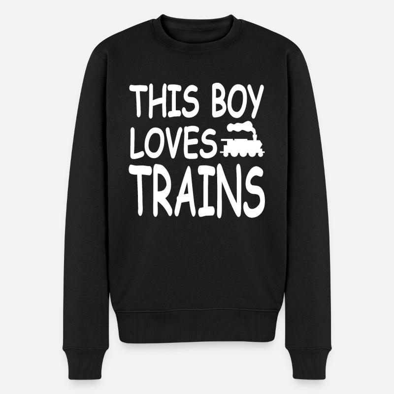 Chemin de fer - Pull Premium bio Homme - noir