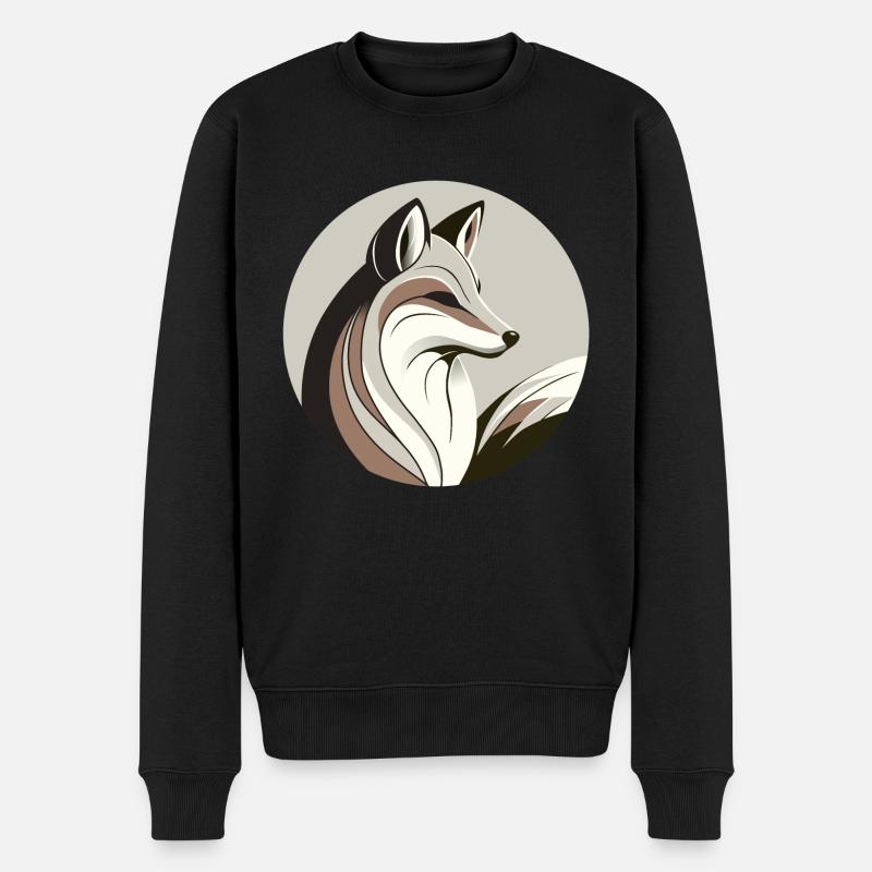 Fuchs im Kreis - Männer Premium Bio Pullover - Schwarz