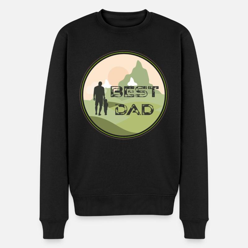 BEST DAD - Männer Premium Bio Pullover - Schwarz