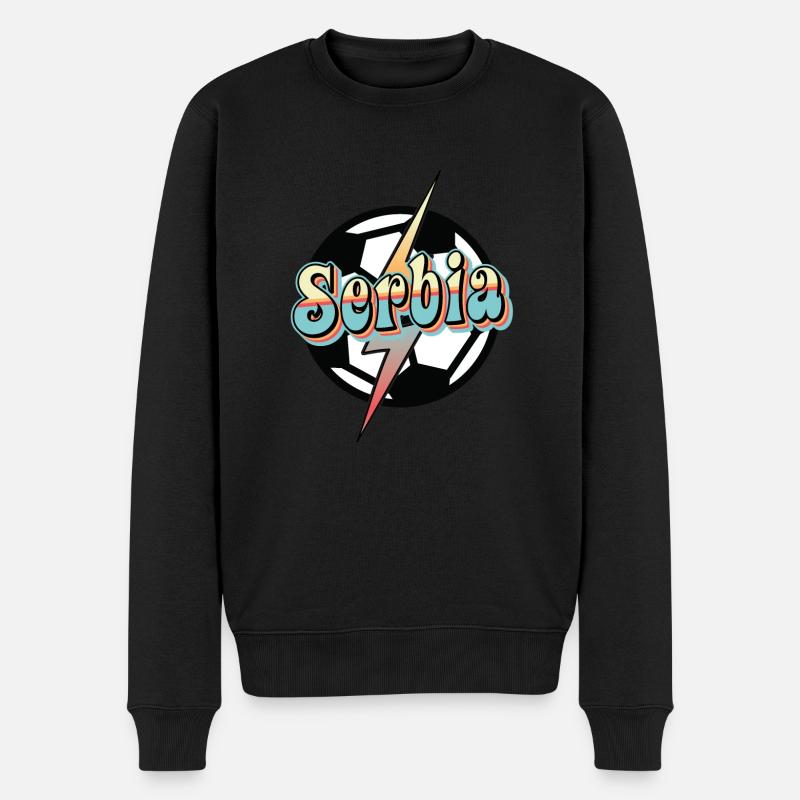 Serbien Fußball - Männer Premium Bio Pullover - Schwarz