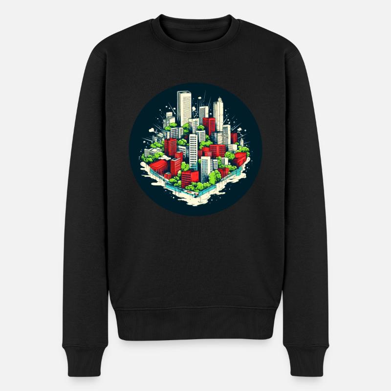 La ville, un chef-d’œuvre architectural - Pull Premium bio Homme - noir