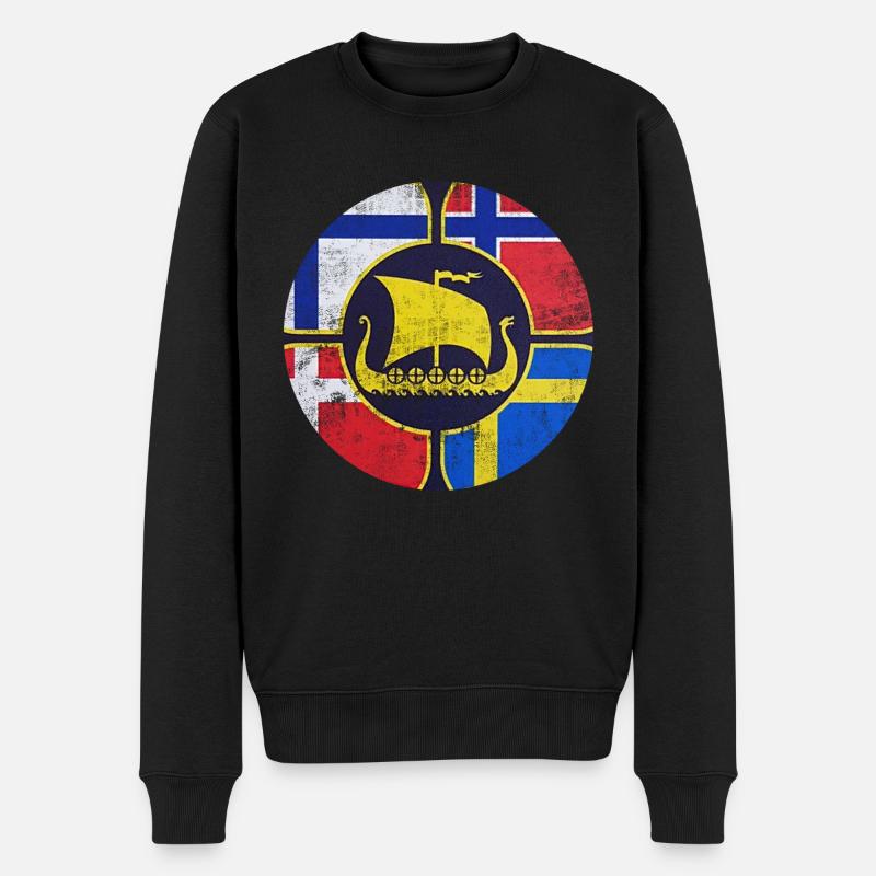 suède suède scandinavie le nord viking norvège - Pull Premium bio Homme - noir
